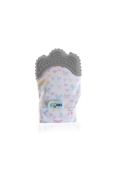 Babyjem Manusa bebelusi pentru dentitie Butterfly BabyJem, Gri