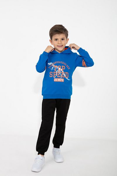 CiciTime Çocuk Modası Boy's Printed Hooded Casual Tracksuit Set