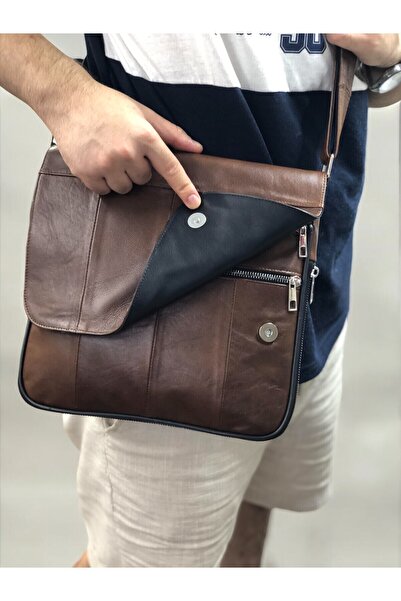 Sir Cliffson Crossman Hakiki Deri Körüklü Çapraz Postacı Çanta