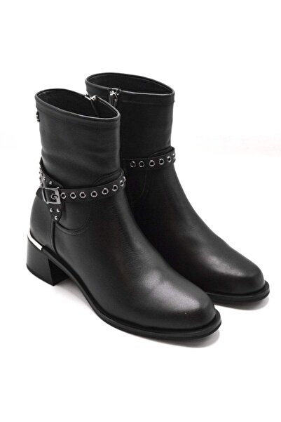 Venüs Kadın Topuklu Deri Bot Siyah 2352403K