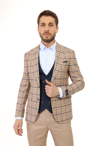 Jan Carlucci Slimfit Yelekli Drop 6 Takım