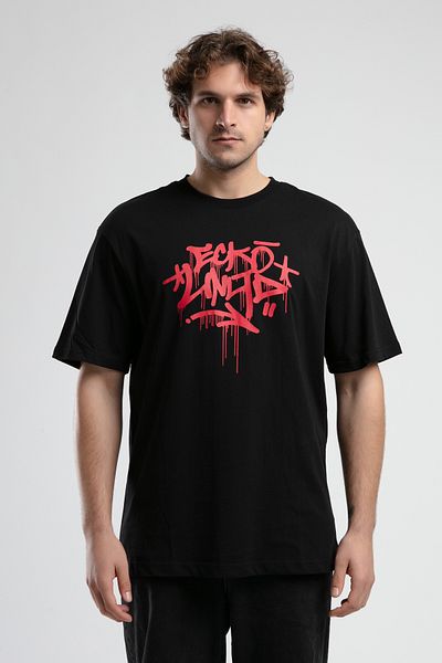 ECKO UNLTD Oculus Black Crew Neck Printed Oversize Men's Tshirt