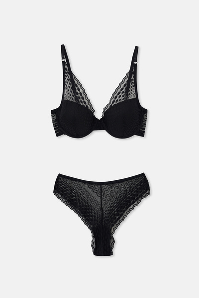Eros Ersk1120 Ginger Lace Black Empty Cup Bra - Tk.