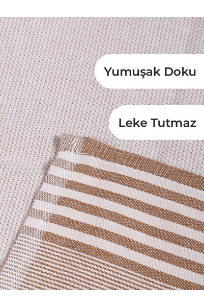 Tuable Zena Çizgili 8'li Set Leke Tutmaz Mutfak Kurulama Bezi, Çok Amaçlı Servis Mutfak Havlusu 47x70cm