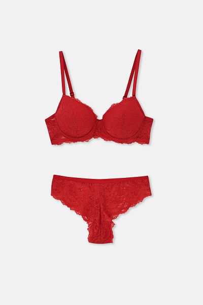 Eros Ersk1110 Red Lace Empty Cup Bra - Begonvile Tk
