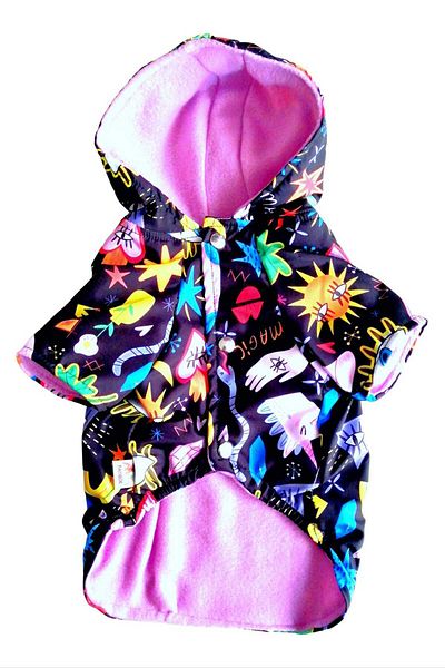 PATİBÖR Magic Hooded Fleece Inside Dog Raincoat Narrow Fit