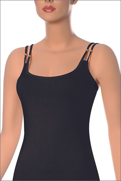 NİSYVE Black and White 2 Pack Cotton Beaded Women's Undershirt