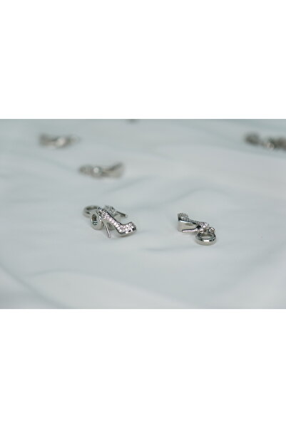 CYB STUDİO Silver Stiletto Shoes Figure Stainless Steel Charm
