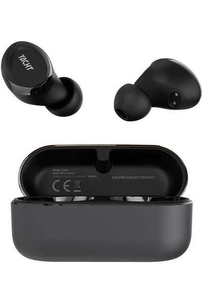 HiFuture Yacht Wireless Earbuds with Wind Noise Cancellation, Metal Charging Case, Waterproof, Black