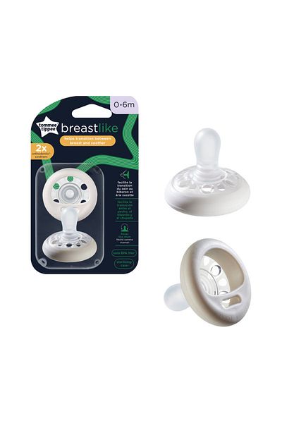 tommee tippee Closer To Nature Breast Like Soother,  Pack of 2,  (0-6 months)