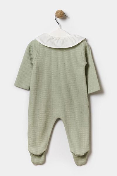 Minipodyum Seasonal Long Sleeve Baby Collar 100% Cotton Baby Girl Booties Jumpsuit