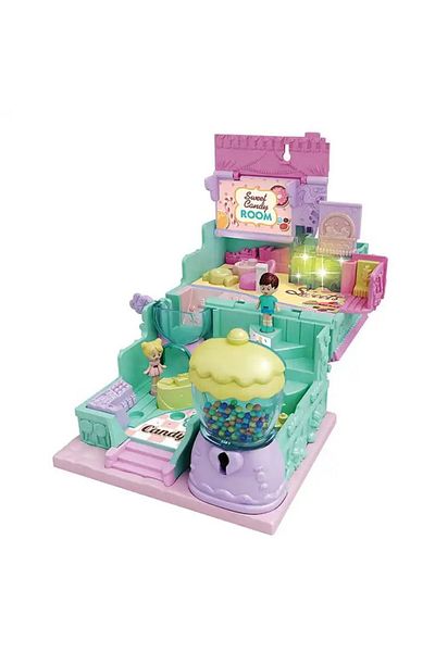 NillyToys مجموعة ألعاب متجر حلوى الحلوى القابلة للطي من سلسلة Home مع ملحقات موسيقية مضاءة