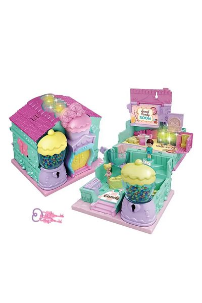 NillyToys مجموعة ألعاب متجر حلوى الحلوى القابلة للطي من سلسلة Home مع ملحقات موسيقية مضاءة