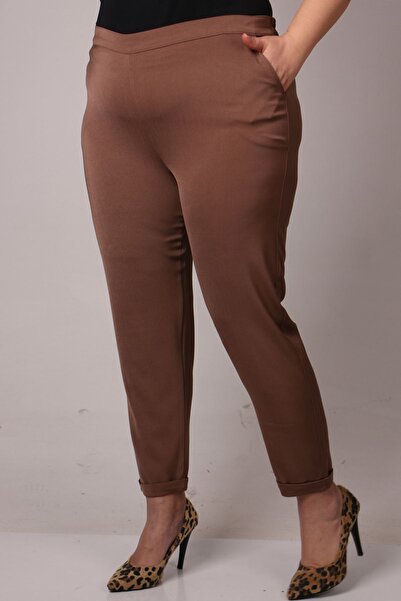 Eslina 39002 Model Mink Double Leg Large Size Trousers
