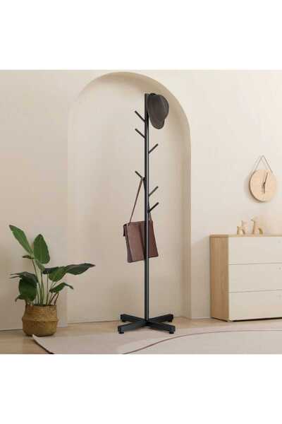 TRENDESK Metal Siyah Ayaklı Askılık Portmanto Modern Elbise Askısı Konfeksiyo...