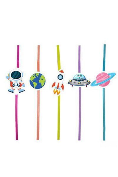 Parti Dükkanım Space Themed Artistic Straws 10 Pieces