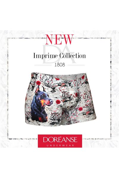 Doreanse Ανδρική τσάντα Modal Multicolor Printed Normal Leg Boxer 1808