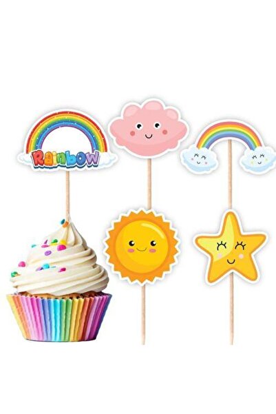 Parti Dükkanım Gökkuşağı Şekilli Kürdan 10 Adet