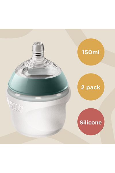 tommee tippee Closer to Nature Silicone Baby Bottle - 5oz, Pack of 2