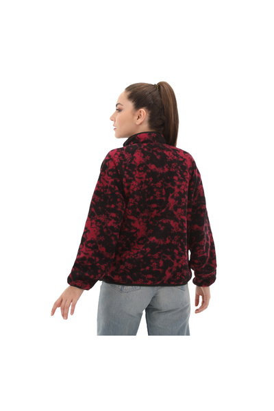 Timberland B0a5zuqefy1-r Jachetă din lână Sherpa cu fermoar complet imprimat Palton pentru femei negru