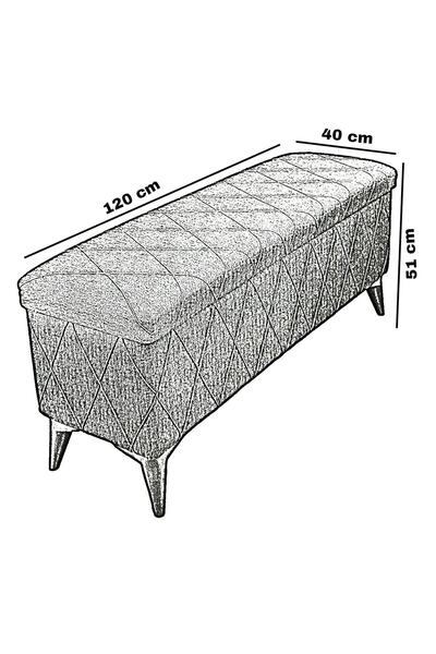 vavonni Sandıklı 120 Cm Nevrür Kapitone Puf Koltuk Retro Sandıklı A Kalite / 02