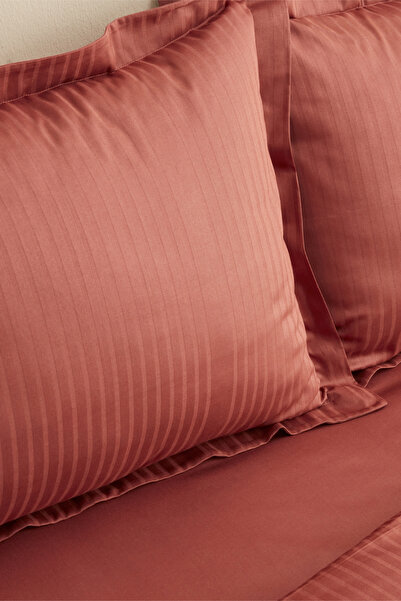 Karaca Home Uniq 100% Cotton Double Satin Duvet Cover Set - Terracota