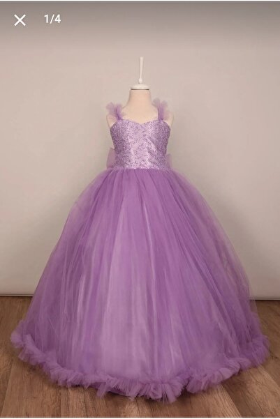 süer butik dantelli çocuk gelinliği tarlatan lı kasnaklı dogum gunu