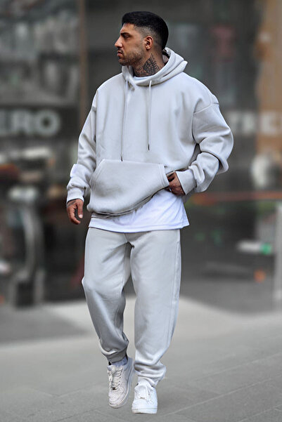 YAKAMEL Ανδρικό άνετο σετ φόρμας unisex από χοντρό βαμβάκι