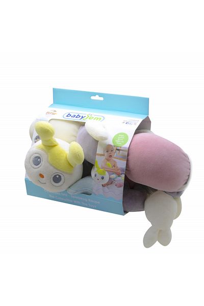 Babyjem Protectie laterala multifunctionala cu jucarii din plus BabyJem Caterpilar, Verde