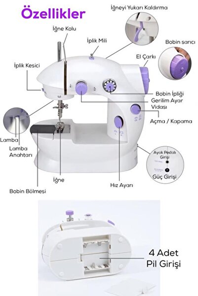 DEMPOWER Mini Ev Tipi Dikiş Makinesi