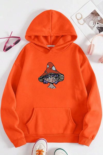 Moda Glo Φούτερ με κουκούλα Unisex Mushroom Girl