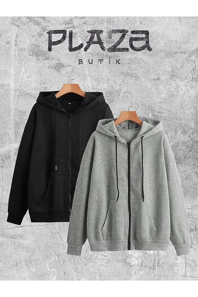Plaza Butik Jachetă/cardigan sezonier pentru transpirație unisex cu fermoar