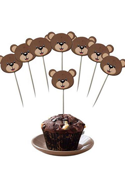 Parti Dükkanım Sevimli Ayıcık Little Bear Kek Kürdanı 10 Adet