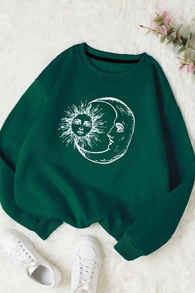 Moda Glo Βαμβακερό φούτερ με λαιμόκοψη Unisex