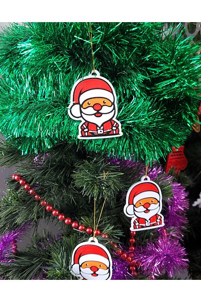 Mini Tasarım Atölyem Christmas Tree 3-Piece Santa Claus Ornament