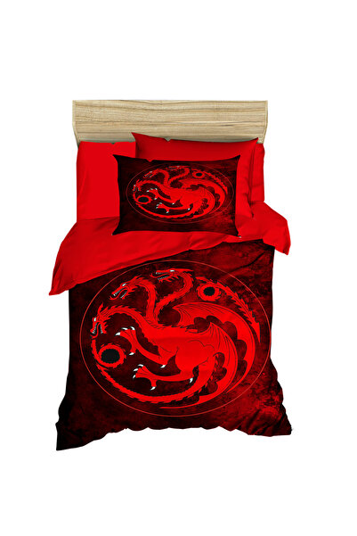 Fabeteks Red Dragon 3D Digital Single Duvet Cover Set