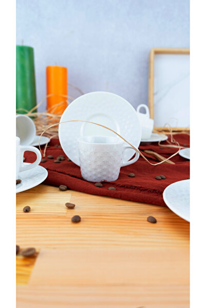 Bambum Lara - 6 Kişilik Porselen Kahve Fincan Takımı Star