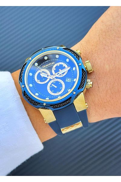 Quantum Hng1051.299 Steel Case Silicone Band Men's Wrist Watch