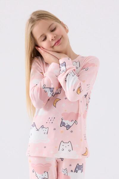 ROLY POLY 3460 Model Long Sleeve Pajamas Set - Girl, Pink