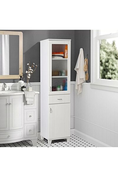 Evistro Banyo ve Mutfak Dolabı Pleksi Camlı Beyaz