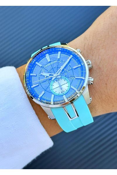 Quantum Pwg560.659 Steel Case Silicone Cord Men's Wrist Watch