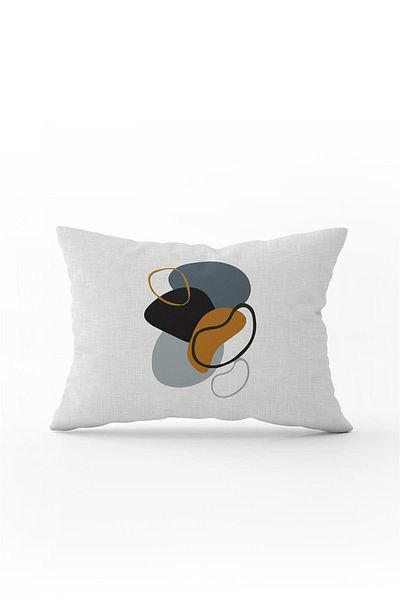 Cango Home Καφέ Navy Blue Μοντέρνο Αφηρημένο Μοτίβο Ψηφιακή Εκτυπωμένη Μαξιλαροθήκη Ριχτάρι Cgh712-3550 Double Tar