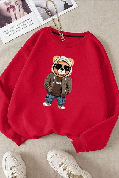 Moda Glo Βαμβακερό φούτερ Unisex Daisy Printed Crew Neck