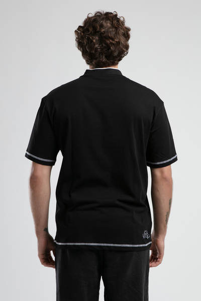 ECKO UNLTD Rockaway Black Crew Neck Embroidered Oversize Men's Tshirt