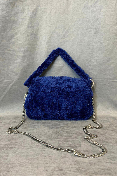 Uretti - Saime 7243 Ручна робота Синя плюшева сумка через плече