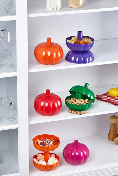 Poomy 6 Pieces Mica Storage Container Set - 800 ml Pumpkin Storage Container Set