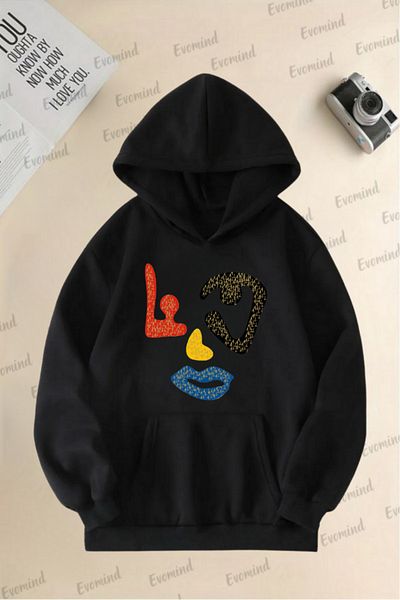 Moda Glo Radiohead Dna Breeding Black Hoodie Thick Fabric