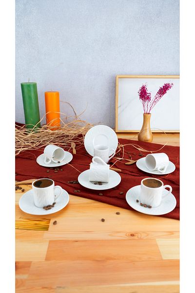 Bambum Lara - Set of 6 Porcelain Coffee Cups Pyra