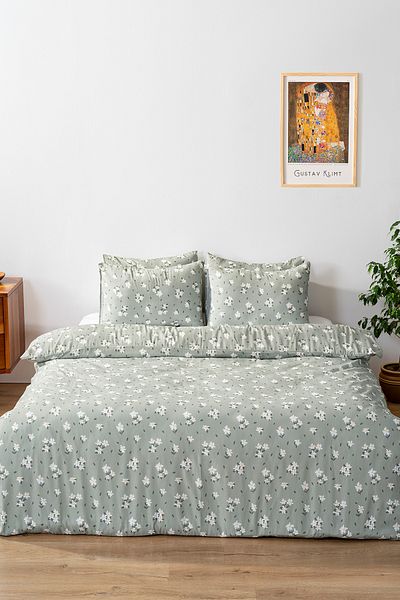 Rivaİstanbul Σετ Παπλωματοθήκη από βαμβακερό διπλό Daisy Dream