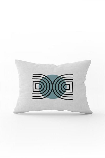 Cango Home Albastru Negru Decorativ Abstract Frunze Model Digital Imprimat Aruncă Față de Pernă Cgh723-3550 Double Ta